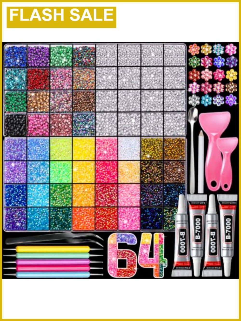 40000Pcs Resin Rhinestones Bedazzling Kit with Glue and Tools